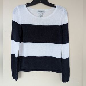 VINTAGE Rena Rowan Stripe Sweater, Navy Blue & White (SIZE SMALL)